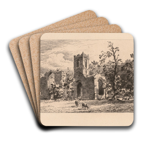 Mount-Grace Abbey by Henri Toussaint Art Drink Coaster set