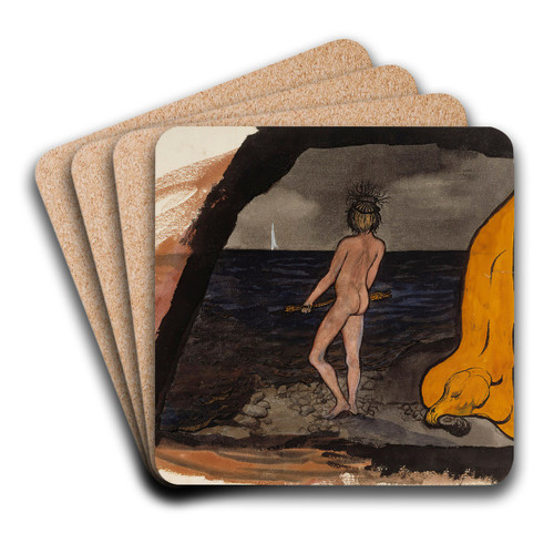 Fantasy by Hugo Simberg Art Drink Coaster set