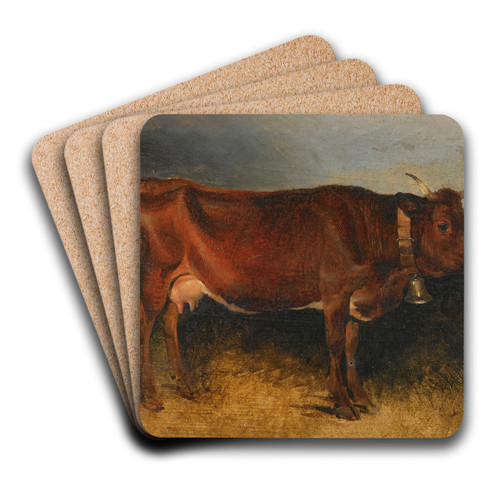 A Prize Cow by Friedrich August Matthias Gauermann Art Drink Coaster set A Prize Cow by Friedrich August Matthias Gauermann Art Drink Coaster set