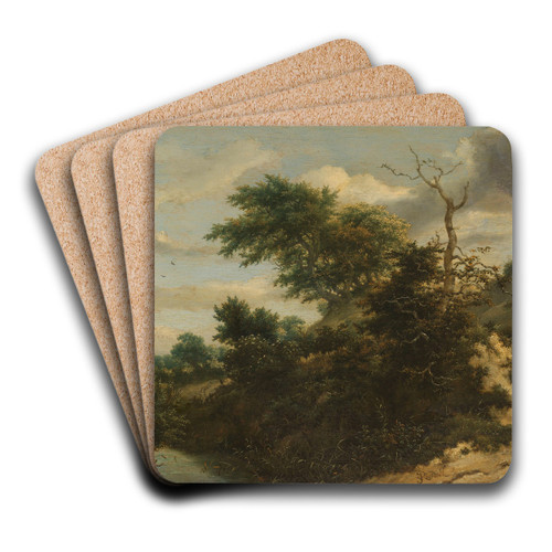 Sandy Track in the Dunes by Jacob van Ruisdael Art Drink Coaster set