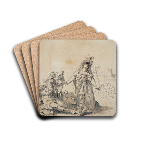 Alexander vor dem Krper des Darius by Gaspare Diziani Drink Coasters - set of 4