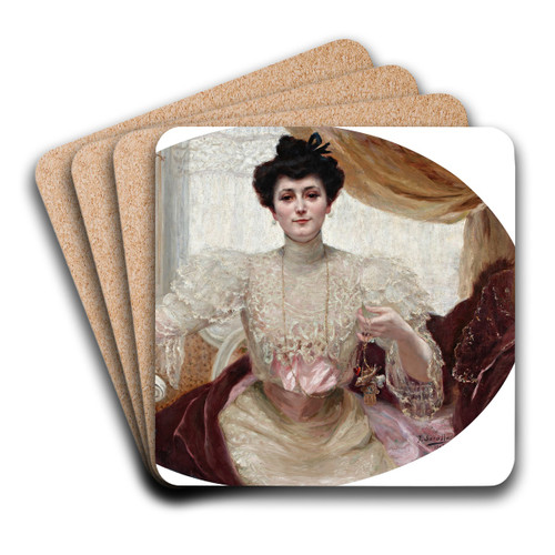 Portrait of Luisa Martinez De Tejeda by Joaqun Sorolla Art Drink Coaster set