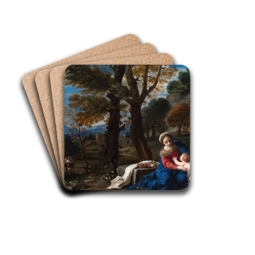The Rest on the Flight into Egypt by Pier Francesco Mola Drink Coasters - set of 4