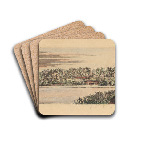De brug van het bos te Oostende by James Ensor Drink Coasters - set of 4