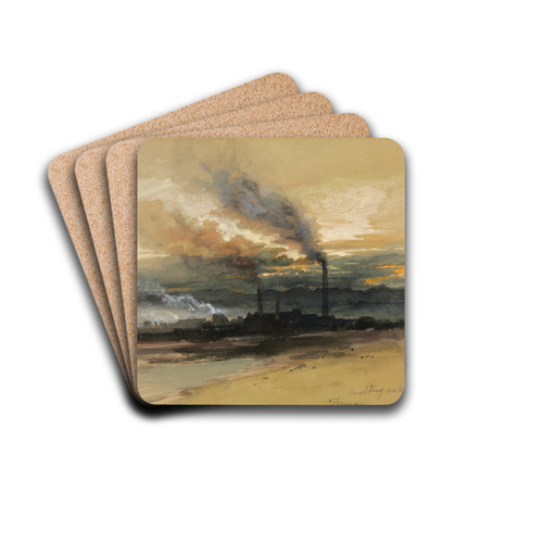 Smelting Works at Denver by Thomas Moran Drink Coasters - set of 4