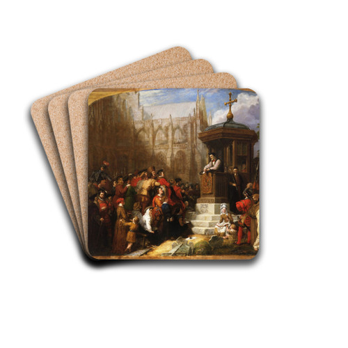 Latimer Preaching at Paul's Cross by Sir George Hayter Drink Coasters - set of 4 Latimer Preaching at Paul's Cross by Sir George Hayter Drink Coasters - set of 4