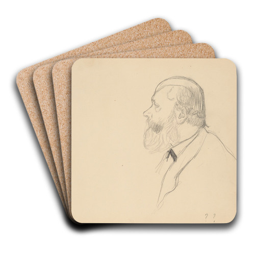 Man in Profile by Edgar Degas Art Drink Coaster set