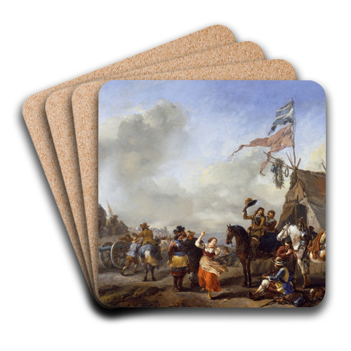 A Camp Scene by Philips Wouwerman Art Drink Coaster set
