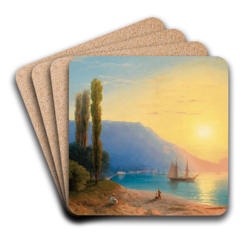 Sunset Over Yalta by Ivan Konstantinovich Aivazovsky Art Drink Coaster set Sunset Over Yalta by Ivan Konstantinovich Aivazovsky Art Drink Coaster set