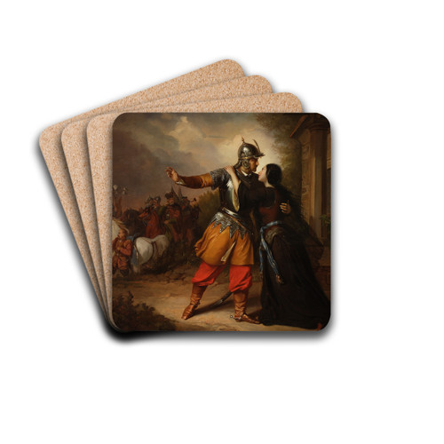 Wacaw's farewell to Maria by Jzef Simmler Drink Coasters - set of 4 Wacaw's farewell to Maria by Jzef Simmler Drink Coasters - set of 4