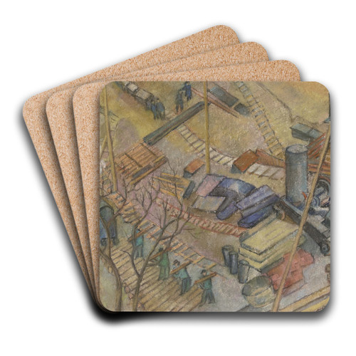 Bauplatz der I. G. Farben by Pauline Kowarzik Art Drink Coaster set