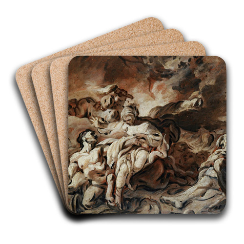 Nessus Offering His Poisoned Tunic To Dejanire by Jean-Baptiste Deshays Art Drink Coaster set Nessus Offering His Poisoned Tunic To Dejanire by Jean-Baptiste Deshays Art Drink Coaster set