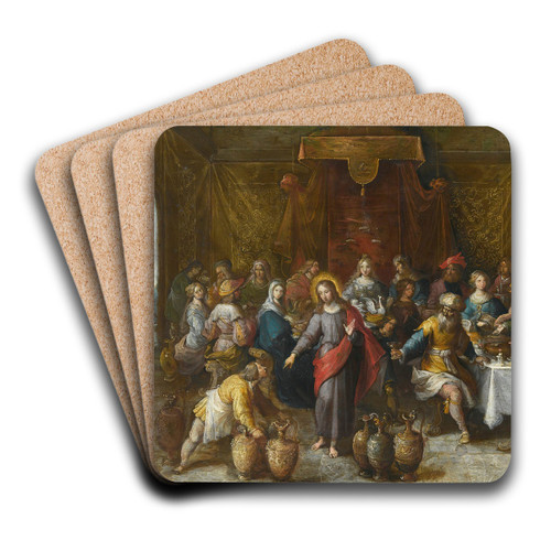 The Marriage Feast At Cana by Frans Francken the Younger Art Drink Coaster set