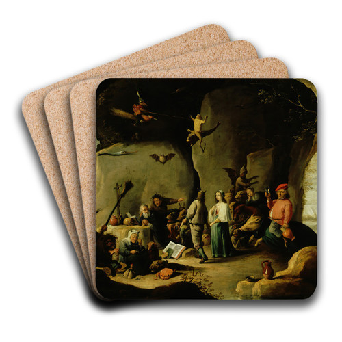 Temptation Of St. Anthony by David Teniers The Younger Art Drink Coaster set Temptation Of St. Anthony by David Teniers The Younger Art Drink Coaster set