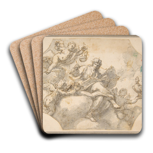 Allegorical Figure of Study by Francesco Solimena Art Drink Coaster set