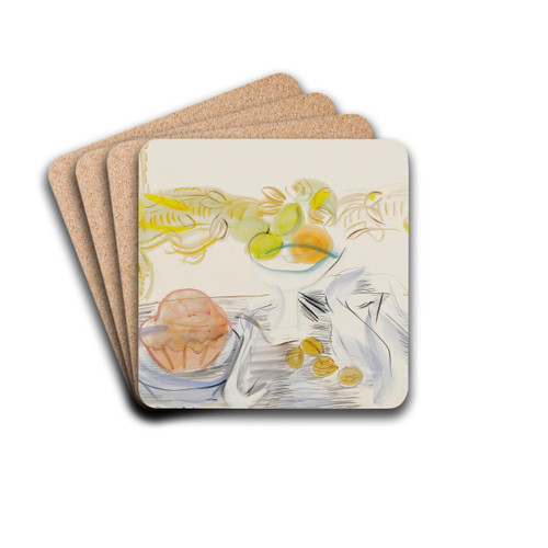 Nature morte  la brioche et aux noix by Raoul Dufy Drink Coasters - set of 4