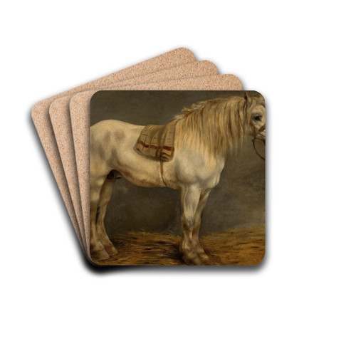 Horse in the stables by Piotr Michaowski Drink Coasters - set of 4