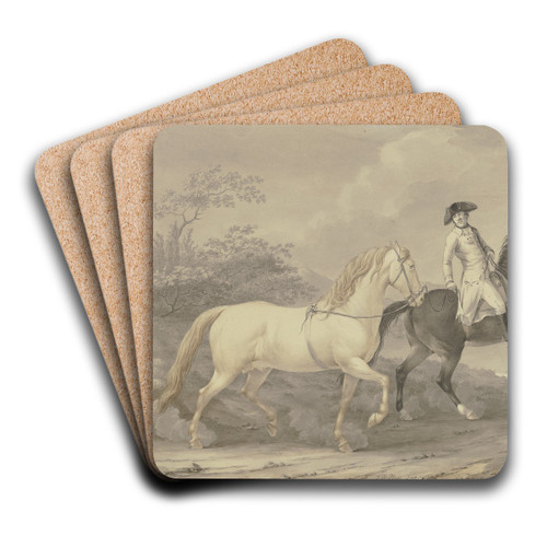 Danish horses by Johann Georg Pforr Art Drink Coaster set