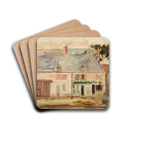 Koodziej przed domem by Tadeusz Makowski Drink Coasters - set of 4 Koodziej przed domem by Tadeusz Makowski Drink Coasters - set of 4