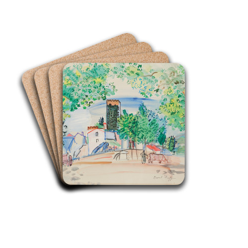 Vue de la Tour de Vernet-les-Bains by Raoul Dufy Drink Coasters - set of 4
