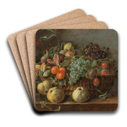 Still life of fruit by Adriaen van Utrecht Art Drink Coaster set