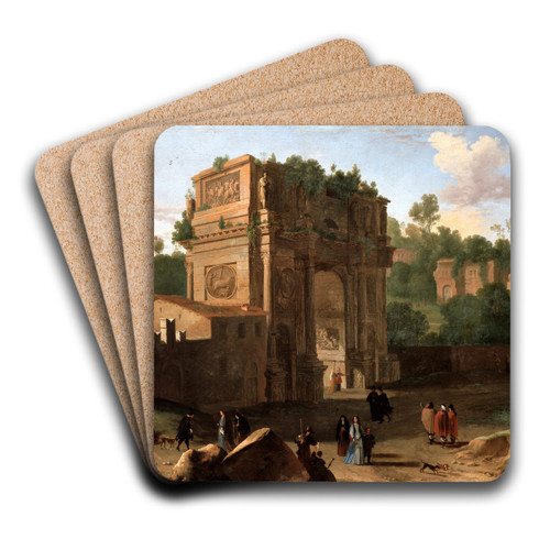 The Arch of Constantine, Rome by Herman van Swanevelt Art Drink Coaster set The Arch of Constantine, Rome by Herman van Swanevelt Art Drink Coaster set