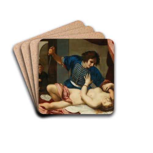 Tarquin and Lucretia by Workshop of Felice Ficherelli Drink Coasters - set of 4