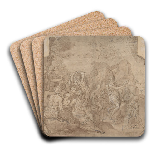 Baptism of Christ by Maerten De Vos Art Drink Coaster set