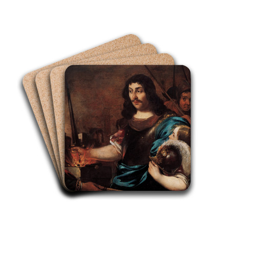 The Heroism of Caius Mucius Scaevola by Eberhart Keilhau Drink Coasters - set of 4 The Heroism of Caius Mucius Scaevola by Eberhart Keilhau Drink Coasters - set of 4
