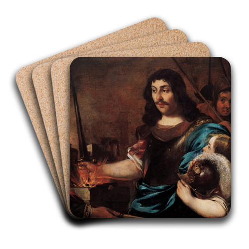 The Heroism of Caius Mucius Scaevola by Eberhart Keilhau Art Drink Coaster set The Heroism of Caius Mucius Scaevola by Eberhart Keilhau Art Drink Coaster set