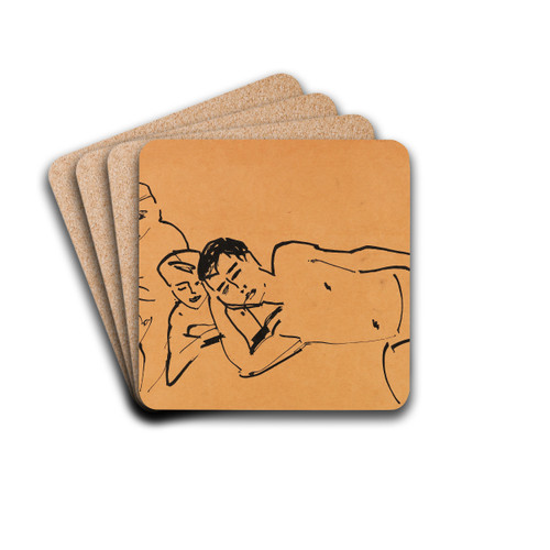 Drei Personen by Ernst Ludwig Kirchner Drink Coasters - set of 4