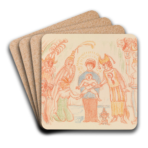 The Circumcision by James Ensor Art Drink Coaster set The Circumcision by James Ensor Art Drink Coaster set