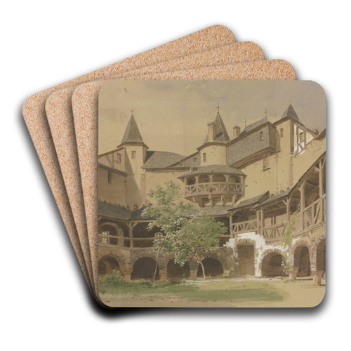 Burg Pfalzgrafenstein bei Kaub by Carl Theodor Reiffenstein Art Drink Coaster set