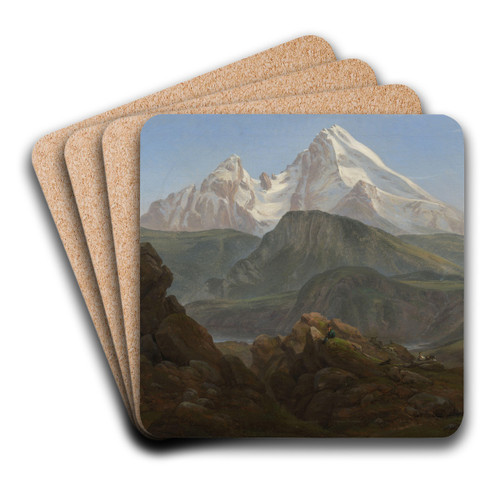 The Watzmann by Johan Christian Dahl Art Drink Coaster set