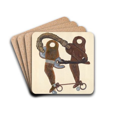 Cowboy's Hackamore Bit by Cecil Smith Drink Coasters - set of 4 Cowboy's Hackamore Bit by Cecil Smith Drink Coasters - set of 4