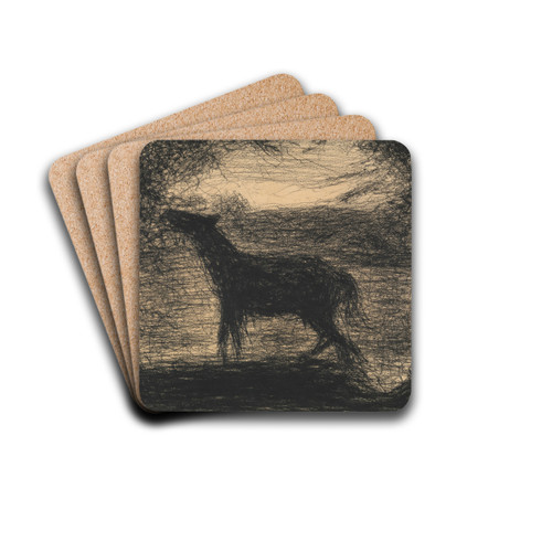 Foal (Le Poulain) [also called 'The Colt'] by Georges Seurat Drink Coasters - set of 4