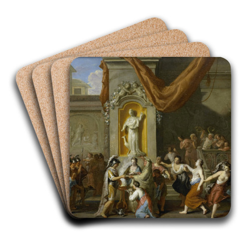 The Marriage of Alexander the Great and Roxane of Bactria by Gerard Hoet Art Drink Coaster set