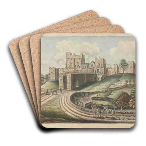 Prudhoe Castle, Northumberland by William Beilby Art Drink Coaster set
