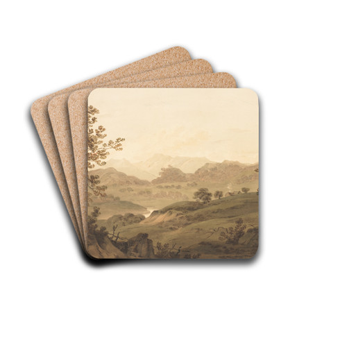 Landscape, North Wales by Hugh William Williams Drink Coasters - set of 4 Landscape, North Wales by Hugh William Williams Drink Coasters - set of 4