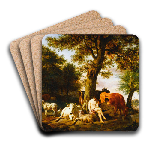 Mercury, Argus and Io by Adriaen van de Velde Art Drink Coaster set