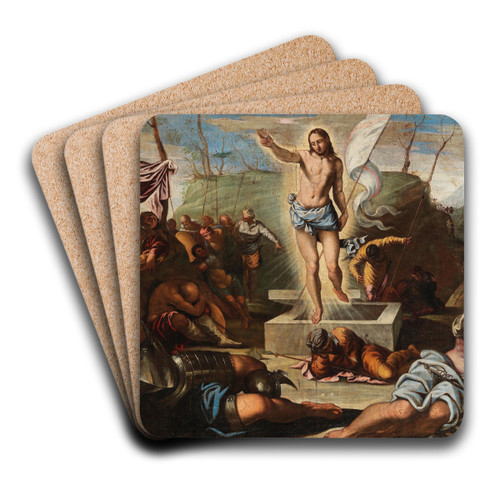 The Resurrection of Christ by Follower of Jacopo Tintoretto Art Drink Coaster set