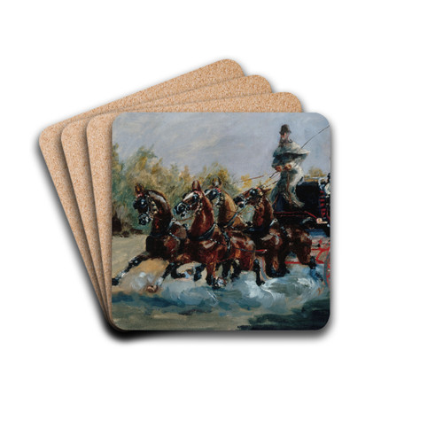 Nice, souvenir de la promenade des Anglais by Henri de Toulouse-Lautrec Drink Coasters - set of 4 Nice, souvenir de la promenade des Anglais by Henri de Toulouse-Lautrec Drink Coasters - set of 4