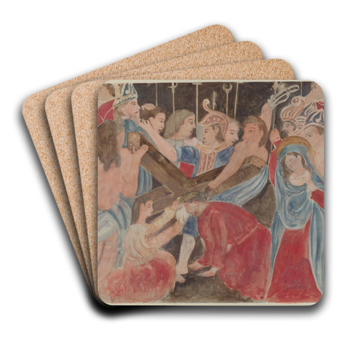 Station of the Cross No. 6 - Veronica Renders Service to Jesus by Geoffrey Holt Art Drink Coaster set