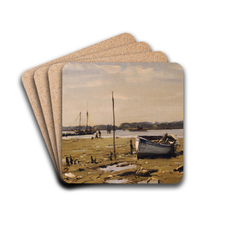 Boats at the Shore by William Gilbert Gaul Drink Coasters - set of 4