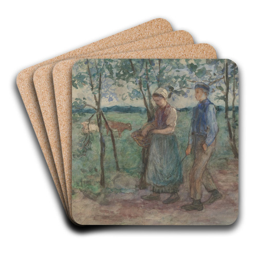 Op vrijersvoeten by Jozef Israls Art Drink Coaster set