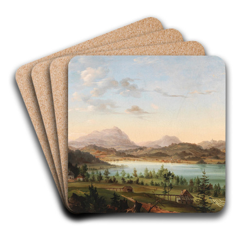 A View of Lake Ossiach by Josef Willroider Art Drink Coaster set