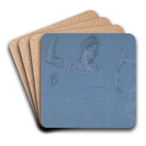 Studies of a woman, her hands and arms and drapery by Wolfgang Adam Tpffer Art Drink Coaster set