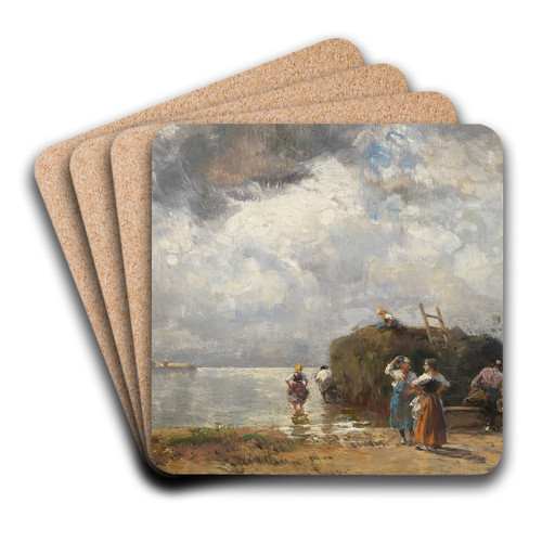 Heuschiff am Chiemsee by Joseph Wopfner Art Drink Coaster set