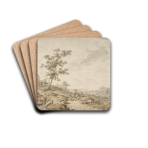 Landscape with Herdsmen and Their Cattle by Jordanus Hoorn Drink Coasters - set of 4
