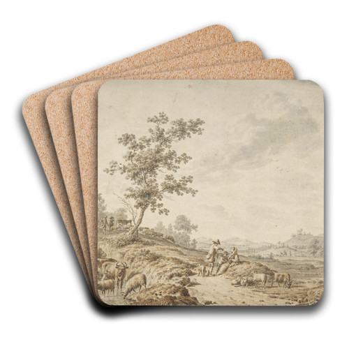 Landscape with Herdsmen and Their Cattle by Jordanus Hoorn Art Drink Coaster set